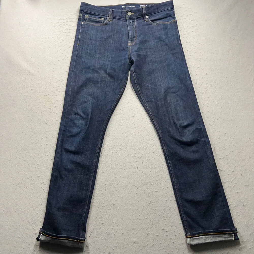 Banana Republic Selvedge Jeans Mens 33x34 Dark Wash Slim Reissue CA 94-105 Blue